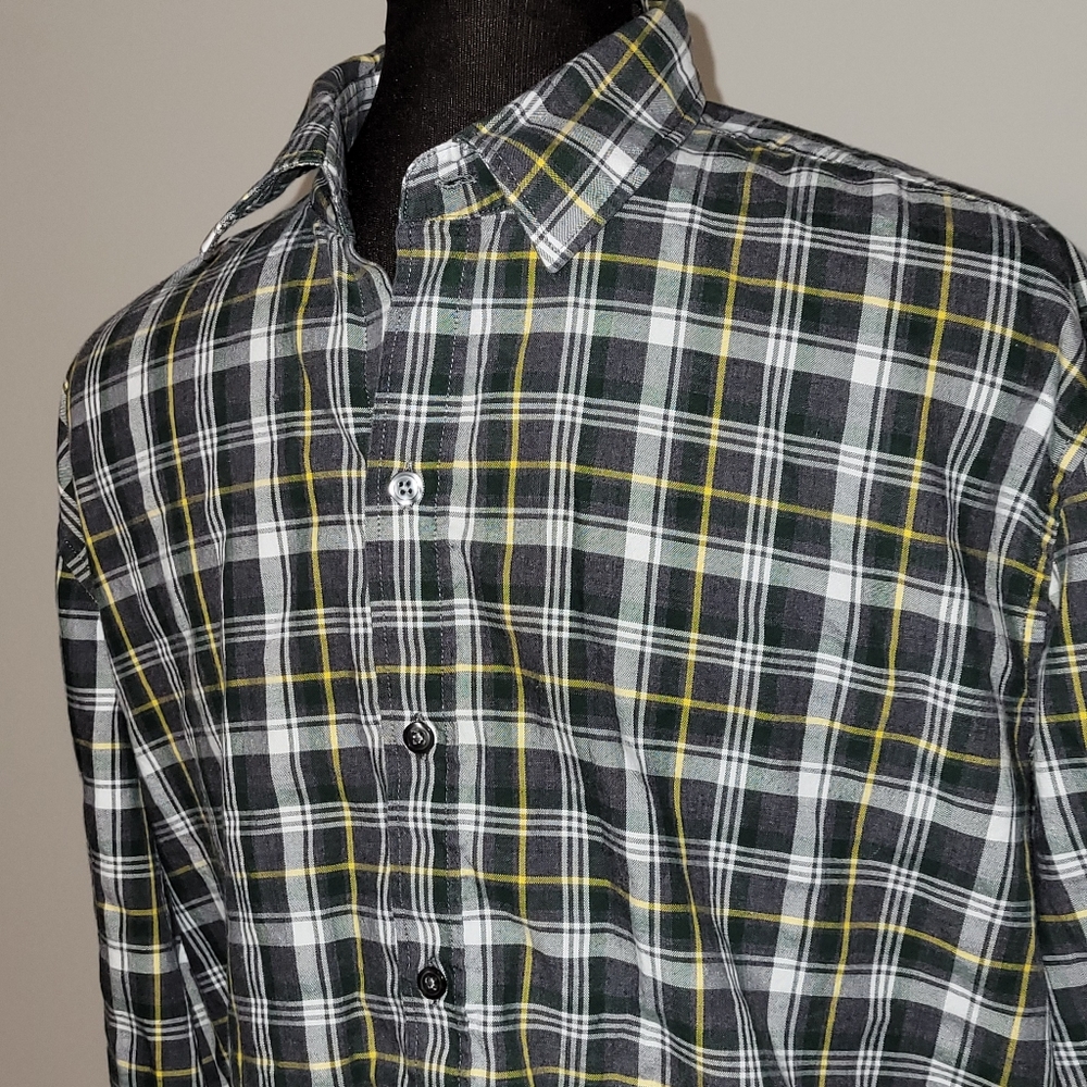 Boss Hugo Boss Mens Plaid Slim Fit Long Sleeve But